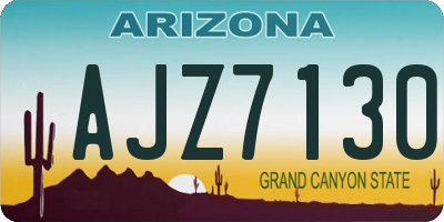 AZ license plate AJZ7130