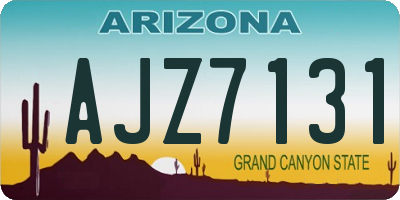 AZ license plate AJZ7131