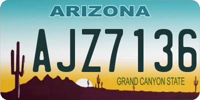 AZ license plate AJZ7136