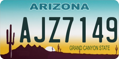 AZ license plate AJZ7149