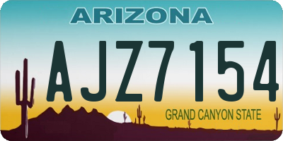 AZ license plate AJZ7154