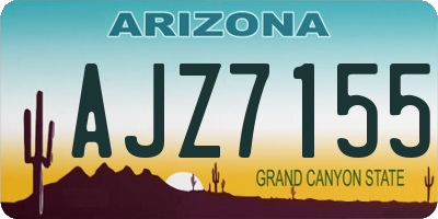 AZ license plate AJZ7155