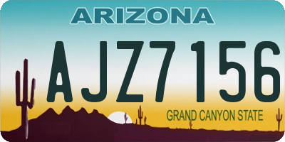 AZ license plate AJZ7156