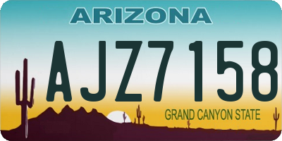 AZ license plate AJZ7158