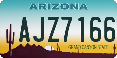 AZ license plate AJZ7166