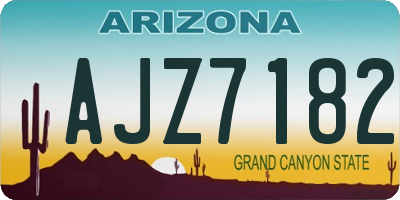 AZ license plate AJZ7182