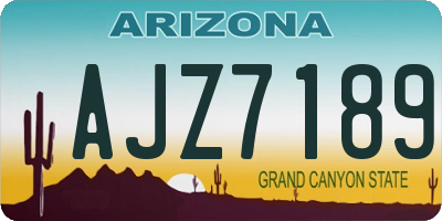 AZ license plate AJZ7189