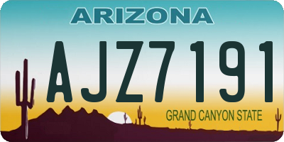 AZ license plate AJZ7191