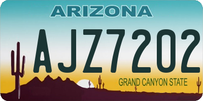 AZ license plate AJZ7202