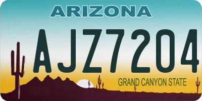 AZ license plate AJZ7204