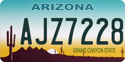 AZ license plate AJZ7228