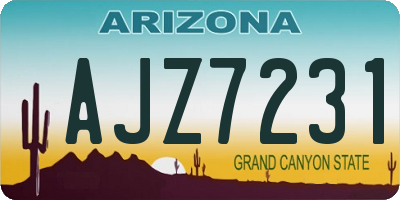 AZ license plate AJZ7231