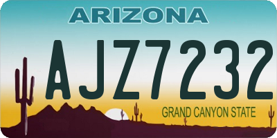 AZ license plate AJZ7232