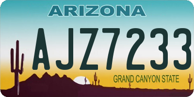 AZ license plate AJZ7233