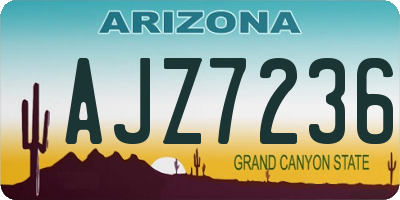 AZ license plate AJZ7236