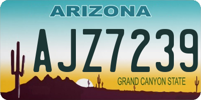 AZ license plate AJZ7239