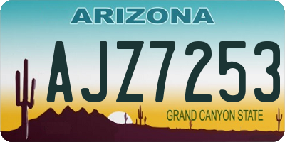AZ license plate AJZ7253