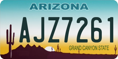AZ license plate AJZ7261