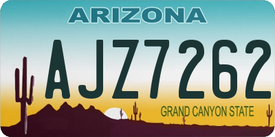 AZ license plate AJZ7262