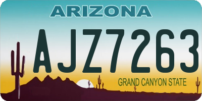AZ license plate AJZ7263