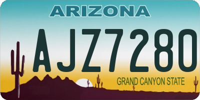 AZ license plate AJZ7280