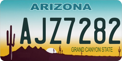 AZ license plate AJZ7282