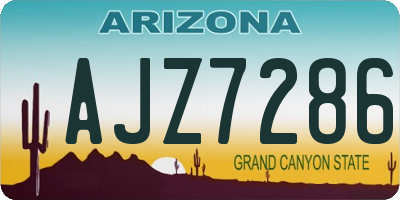 AZ license plate AJZ7286