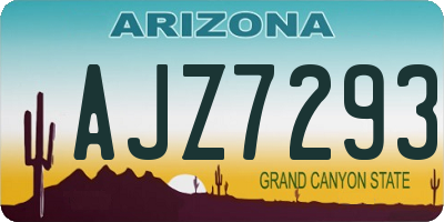 AZ license plate AJZ7293