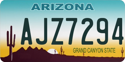 AZ license plate AJZ7294
