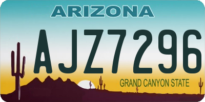 AZ license plate AJZ7296