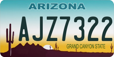 AZ license plate AJZ7322