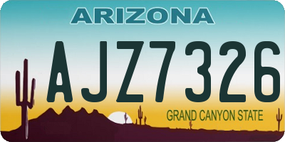 AZ license plate AJZ7326