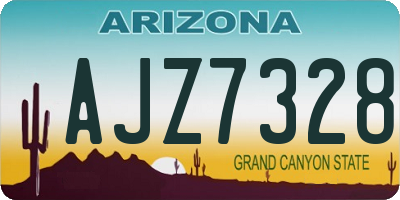 AZ license plate AJZ7328