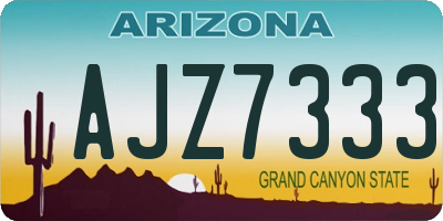 AZ license plate AJZ7333