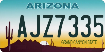 AZ license plate AJZ7335