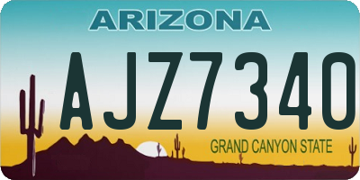 AZ license plate AJZ7340