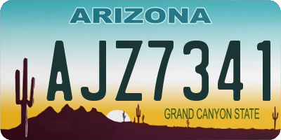 AZ license plate AJZ7341