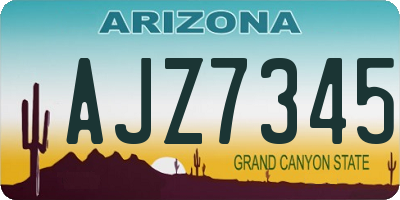 AZ license plate AJZ7345