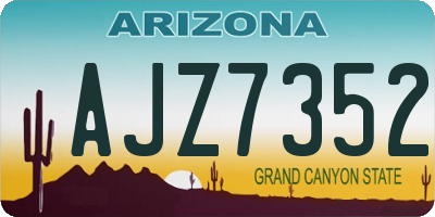 AZ license plate AJZ7352