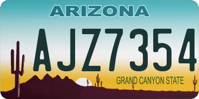 AZ license plate AJZ7354