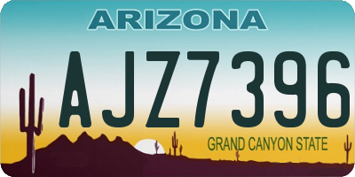 AZ license plate AJZ7396