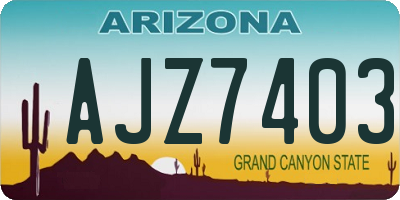 AZ license plate AJZ7403