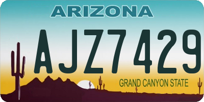 AZ license plate AJZ7429
