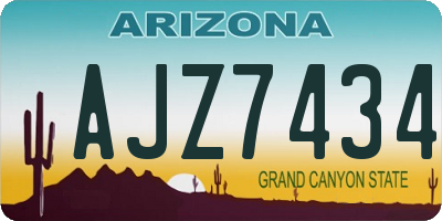 AZ license plate AJZ7434