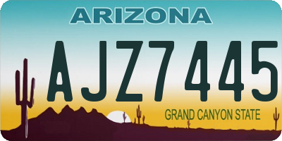 AZ license plate AJZ7445