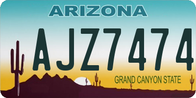 AZ license plate AJZ7474
