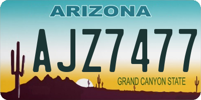 AZ license plate AJZ7477