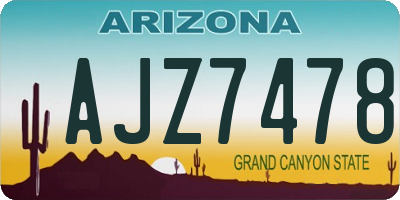 AZ license plate AJZ7478