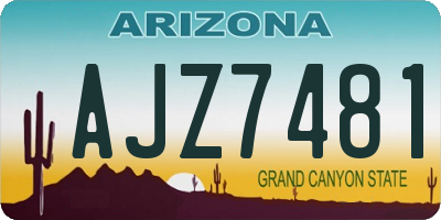 AZ license plate AJZ7481