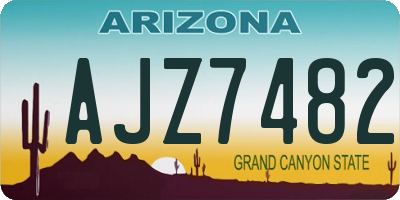 AZ license plate AJZ7482